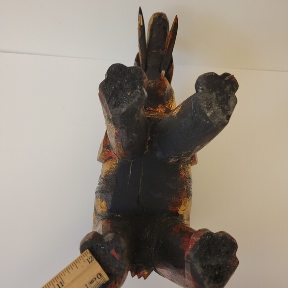 Wooden Handmade Hand Carving And Painting Elephant - Picture 9 of 12